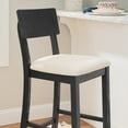 thumbnail image 2 of Linon Jamil 31" Indoor Wood Bar Stool, Dark Charcoal, 2 of 13
