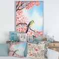 thumbnail image 2 of Beautiful Red Bird Sitting On Flowering Branch I 30 in x 40 in Framed Painting Canvas Art Print, by Designart, 2 of 5