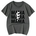 thumbnail image 4 of NINGMENG Hauts et T-Shirts pour Filles, Été, Fête des Mères, Imprimé Lettre, Col Rond, Manches Courtes, Ample, Décontracté, Gris, 5-6 Ans, 4 of 4
