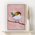 thumbnail image 3 of PixonSign Framed Canvas Wall Art Yellow and White Finch Bird Portrait Print Animals Wildlife Digital Art Modern Art Rustic Wall Decor for Living Room, Bedroom, Office - 24"x36" White, 3 of 5