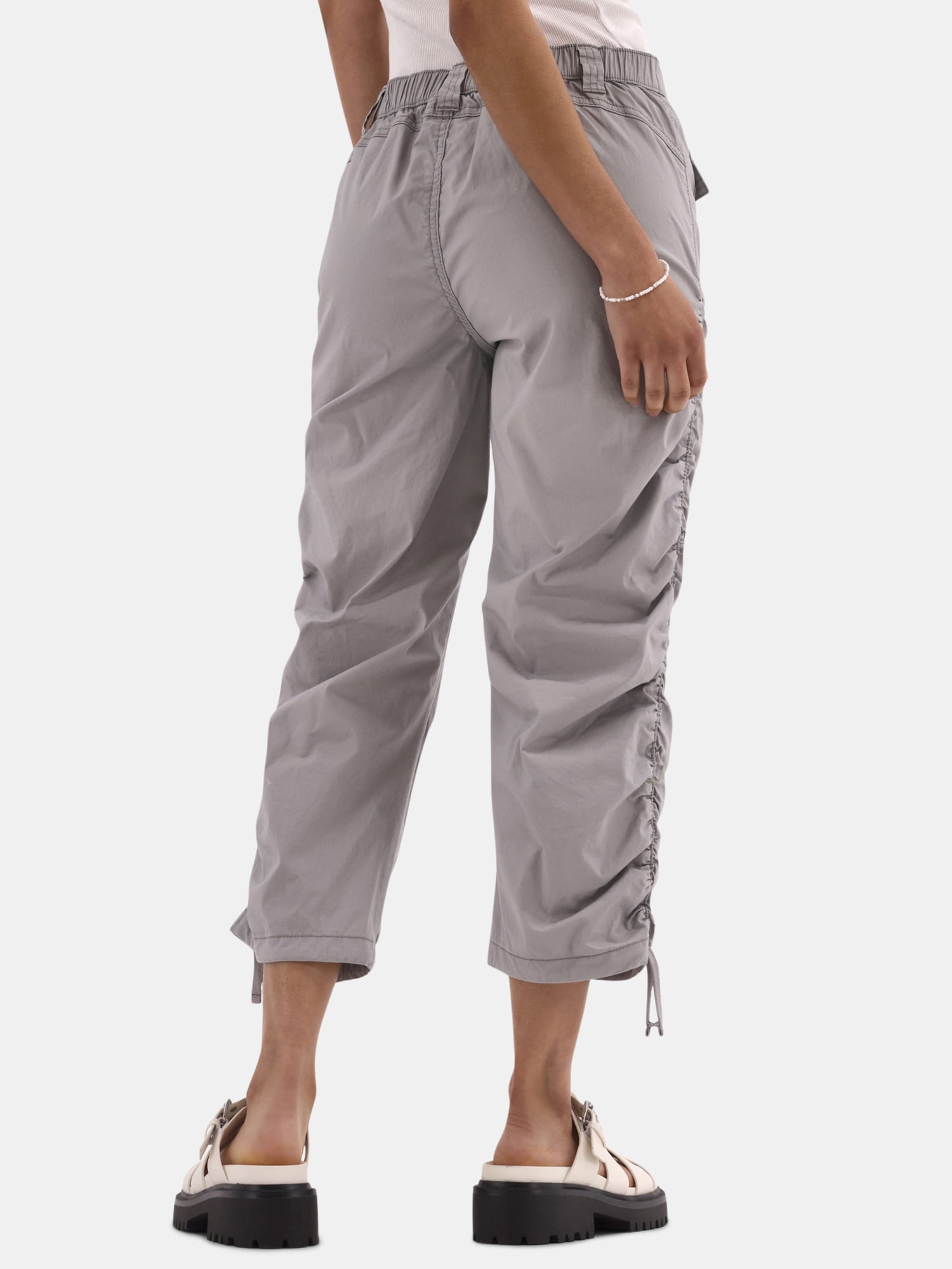 No Boundaries Ruched Crop Cargo Pants, 22'' Inseam, Women's and Women's Plus