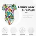 thumbnail image 4 of Zufioo Watercolor Flowers Women's Shapewear Bodysuits, Slimming Fit Body Suit,One Piece Bodysuit,Body Shaper,Easy To Put On and Take Off -Small, 4 of 7