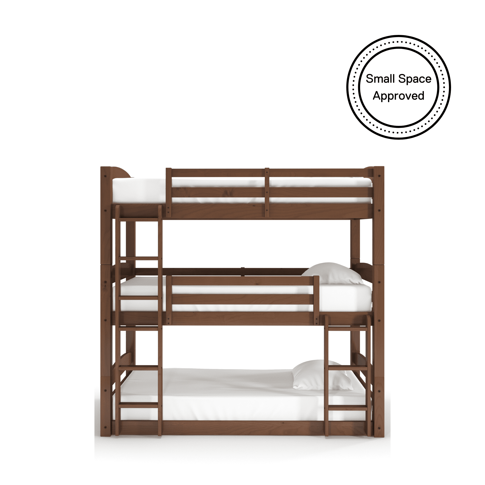 Better Homes & Gardens Tristan Kids' Convertible Triple Bunk Bed, Twin Over Twin Over Twin, Mocha