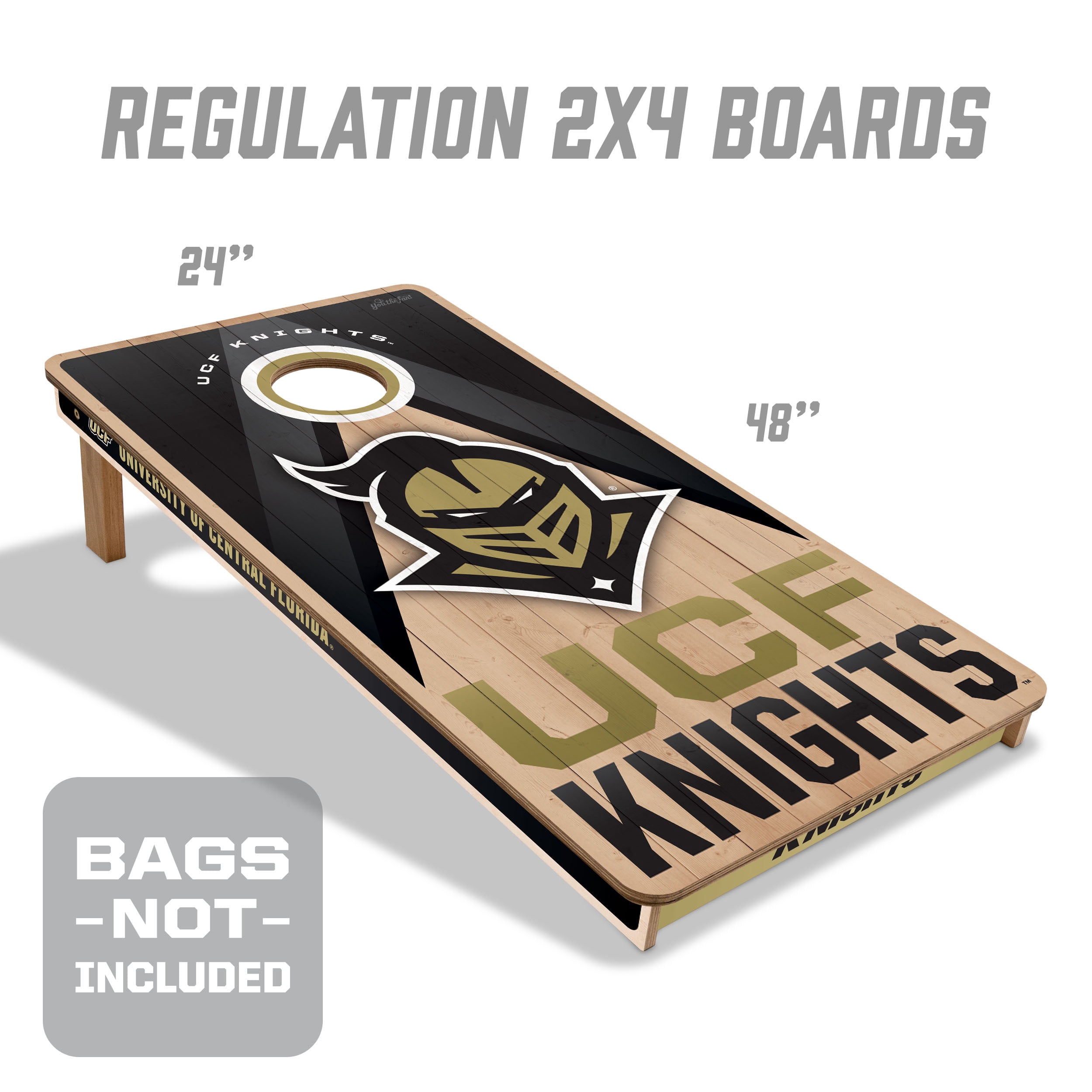 YouTheFan NCAA UCF Knights 2X4 Slogan Series Cornhole NO BAGS