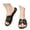 Black, variant on IUJOSY Flat Sandals for Women 2025 Comfortable Open Toe Studded PU Leather Slip on Slide Shoes