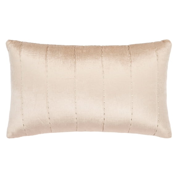 SAFAVIEH Gressa Solid Decorative Pillow, 12" x 20", Champagne
