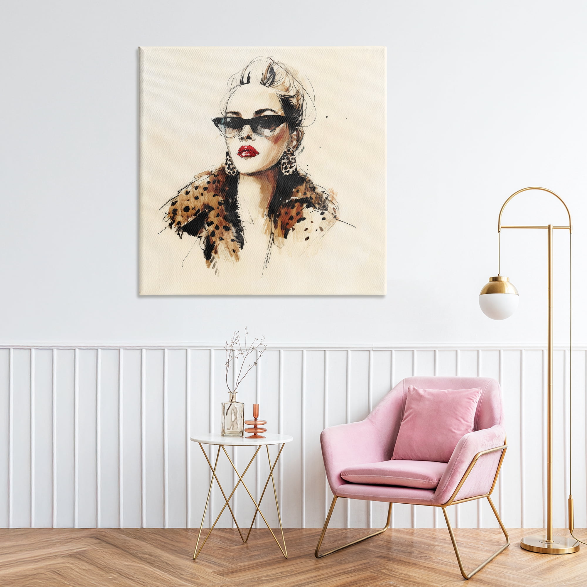 Stupell Industries Glam Leopard Sonata Portrait Canvas Wall Art, design by Svetlana Aleynikova