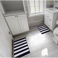 thumbnail image 2 of Garland Rug Beach Stripe Washable Bath Rug Set, 2 Piece Set (17"x24" Bath Rug, & 21"x34" Bath Rug) Navy/White, 2 of 5