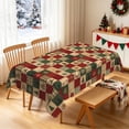 thumbnail image 2 of Vintage Christmas Patchwork Rectangular Tablecloth,60x70 Inch,Stain‑Resistant Table Cover for Family Holiday Dinner, 2 of 7