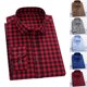 thumbnail image 3 of Camisa a cuadros para hombre, cuello de solapa, manga larga, camisa a cuadros con botones, ajuste regular, camisa informal para hombre para el trabajo diario, 3 of 5