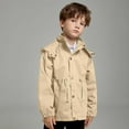 thumbnail image 2 of XEGLSBU Boys' Fall Light Jackets & Coats Kids Trench Coat for Boys and Girls Long Jacket with Hood Autumn Windbreaker Casual Outerwear Jacket Boys Jackets Size 14-16 Western Khaki Size 9-10 Years, 2 of 9
