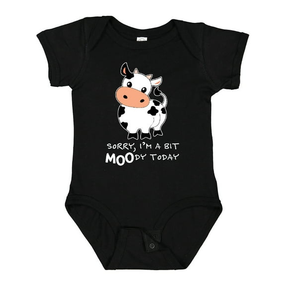 Inktastic Sorry, I'm a Bit MOOdy Today Cute Cow Pun Boys or Girls Baby Bodysuit