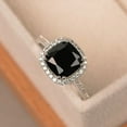 thumbnail image 1 of Black ring, pear shaped ring, black Onyx ring, engagement ring silver, black gemstone ring, 1 of 1