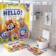 thumbnail image 1 of GoNoodle-theme 4-Piece Shower Curtain Set with Rugs, Waterproof Bathroom Decor Set Includes Bath Mat, U-Shaped Rug, Toilet Lid Cover and Curtain with Hooks, 1 of 6
