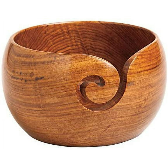 Wooden Yarn Bowl (Simple) - 7 x 7 x 3 Inches