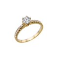 thumbnail image 2 of 2/3 CT Diamond Engagement Ring in 14K Yellow Gold (I-J color,SI1-VS2 clarity) Solitaire w Accents 6 prongs Round, 2 of 4
