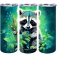 thumbnail image 1 of Waldeal Raccoon Skinny Tumbler with Lid, Stainless Steel Double Wall Vacuum Insulated Travel Mug Water Bottle Iced Coffee Cup 20oz, 1 of 9