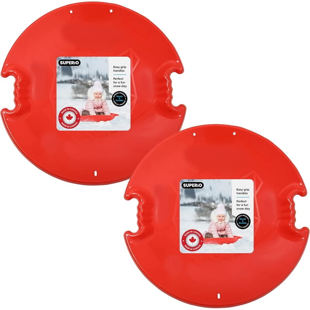 Superio Traîneau Rond Avalanche Neige 26 Pouces Rouge (Lot de 2)