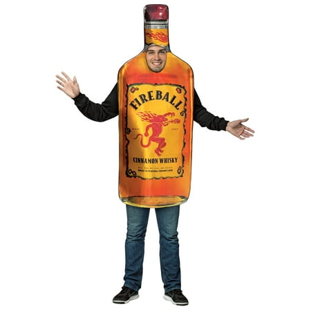 Fireball Bottle Men's Adult Halloween Costume, One Size,