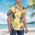 thumbnail image 3 of Fotbe Beautiful Bright Birds And Flowers Camisa Hawaiana para Hombre Unisex – Camisa Casual de Verano con Botones de Manga Corta de Algodón y Lino,Small, 3 of 7
