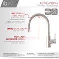 thumbnail image 4 of Stylish One-Handle 14" Ht. Stainless Steel Pull Down Kitchen Faucet with Water Tap K131SK142S, 4 of 11