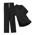 thumbnail image 4 of Conjunto de uniforme médico unisex de manga corta transpirable para enfermeras y esteticistas. Negro, 4 of 9