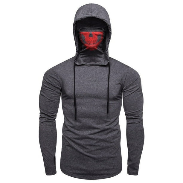 Men s Top T Shirt Long Sleeve Slim Fit High Collar Hoodie Sweatshirt Sweater Walmart