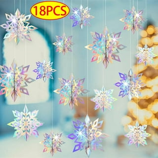 Winter Wonderland Snowflakes Party Decorations 3D Card Hanging Paper Centerpieces for/Birthday/Christmastree/New Year/Baby Shower/Wedding Party /