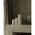 thumbnail image 2 of LAWA Roman Handmade Tall Ribbed Pillar Candle - Beautiful Scented Soy Wax Stripped Dinner Candle | Classic Aesthetic Decoration Set | Housewarming Gift | Home Room Shelf Decor Idea - White (Set of 3), 2 of 15