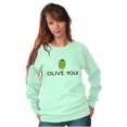 thumbnail image 5 of Olive You Love Pun Matching Couples Sweatshirt for Men or Women Brisco Brands 2X, 5 of 7