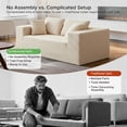 thumbnail image 4 of KeepCharm 67" Corduroy Boneless Loveseat Sofa, Memory Foam & Pocket Spring Cloud Couch, No Assembly Floor Sofa, Deep Seat Frameless Couch, Beige, 4 of 8