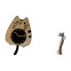 thumbnail image 5 of Reloj de pared decorativo con forma de gato, colgante de madera, moderno, para escritorio, figura africana, artesanía artística en resina, ideal para, 5 of 8