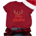 thumbnail image 5 of jsaierl Christmas Shirts for Women Short Sleeve Merry Christmas Print Tops Fashion V Neck Shirt Bleached Tunic Tees Blouse Top for Women Fashion 2025, 5 of 6