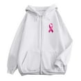 thumbnail image 4 of Cancer Awareness Zip Up Hoodies for Women Long Sleeve Drawstring Hooded Sweatshirts Womens Fall Winter Plain Oversized Hoodie With Pockets (White, M), 4 of 6