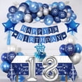 thumbnail image 5 of SPECOOL 18th Birthday Party Decorations Men, Royal Blue Balloon Arch Kit with Happy Birthday Banner, Tablecloth, Number 18 Balloon, Metallic Blue Silver Balloons for Boys Girls 18th Birthday Party, 5 of 8
