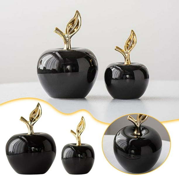 Adornos de manzana de cerámica, adornos navideños, figuras de manzanas navideñas, frutas falsas, estatuas de frutas de cerámica, pequeñas esculturas decorativas de manzana de porcelana navideña,