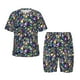 thumbnail image 1 of Balery Purple-Gold Triangles Conjunto de Pijama Infantil de Manga Corta con Estampado – Ropa de Dormir de Algodón Suave-4X-Large, 1 of 6