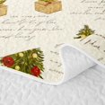 thumbnail image 5 of Erosebridal Christmas Tree Twin Quilt Set, Vintage Script Twin Coverlet Set, Cream Yellow, 2pcs, 1 Bedspread and 1 Pillowcase, 5 of 7