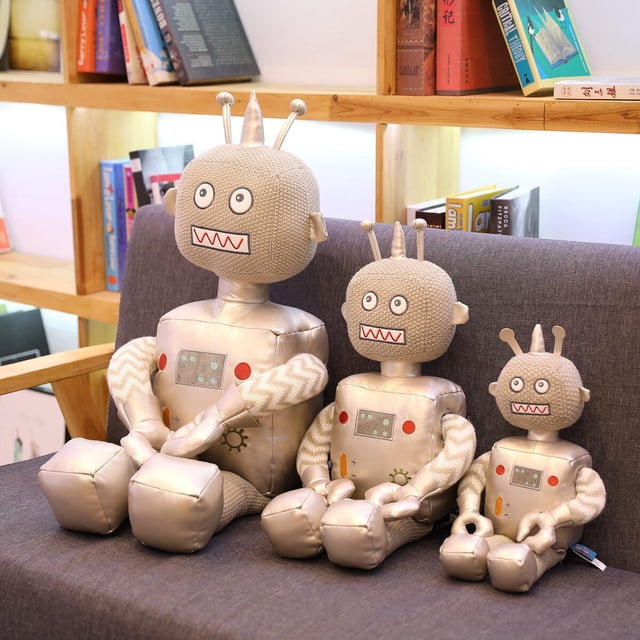 Cotton Children's Toy Metal Silver Futuristic Cute Cute Cosmic Space Alien Robot Boy's Birthday Gift heqiyong LED