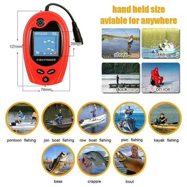 Lucky Portable Fish Finder Fish Detector Device Handheld Depth Finder For Boat Kayak Canoe Pontoon Jon Boat Jet Ski Float Tubes Fishfinder For Ice Fis