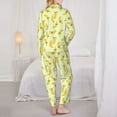 thumbnail image 3 of KLL Bananas Print Women's Long Sleeve Pajamas with Pants Sleepwear Loungewear 2 Set-XX-Large, 3 of 8