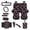 Black - Skull Moon Star, variant on LedBack Skull Spider Web Print Car Seat Covers Front and Back Full Set with Steering Wheel Cover Armrest Pad Safety Belt Pads Rearview Mirror Cover, Universal Fit Sedan SUV Truck Van