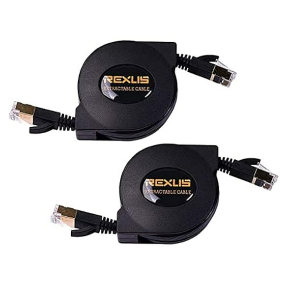 Cable de red Ethernet REXUS retráctil Cat 7 de 1,5 m, paquete de 2
