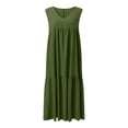 thumbnail image 4 of COMVALUE Dresses for Women 2026 Summer V Neck Sleeveless Maxi Dress Casual Boho Sundress Modest Beach Long Dress (Green, 3XL), 4 of 6