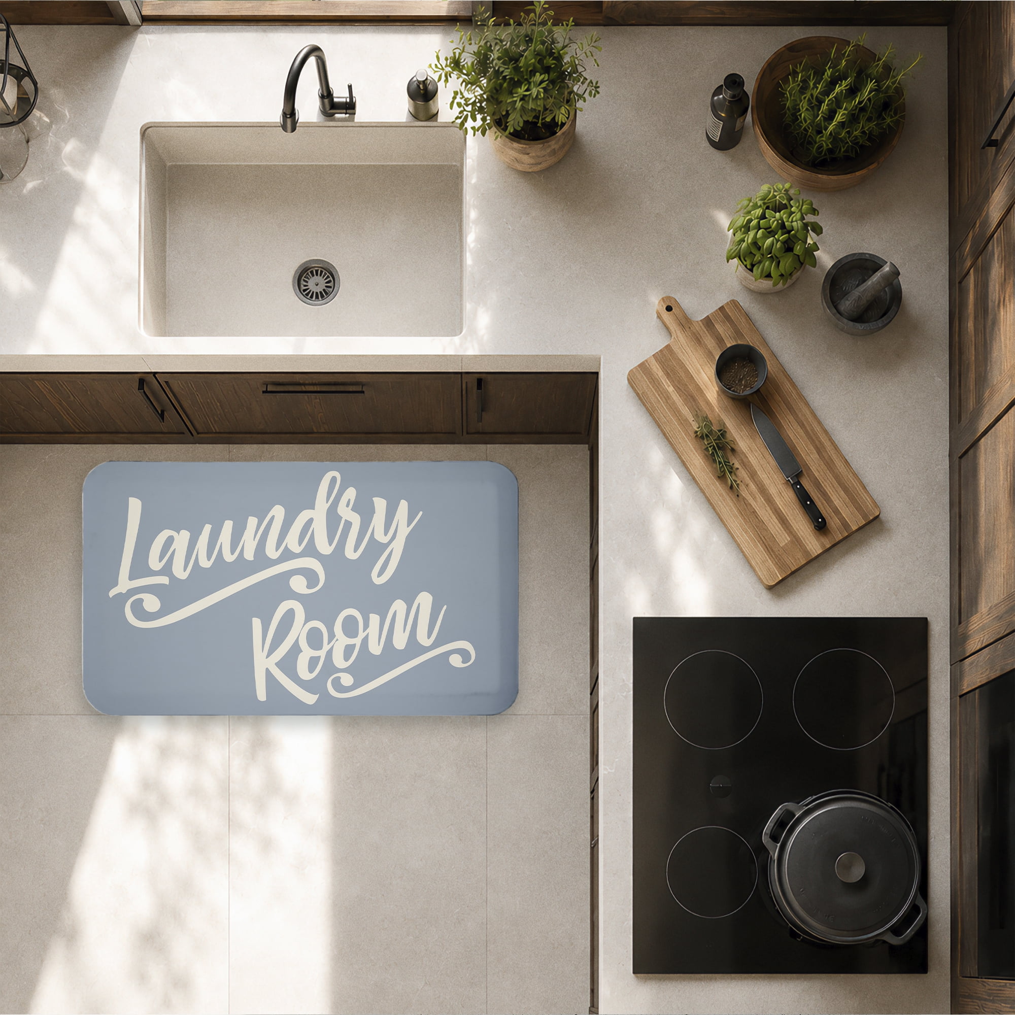 Stupell Industries Laundry Cursive Typography Printed Anti-Fatigue Floor Mat, design by SunDance Group; LLC
