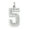 thumbnail image 1 of 14K White Gold 14kw Casted Large Diamond Cut Number 5 Charm, 1 of 2