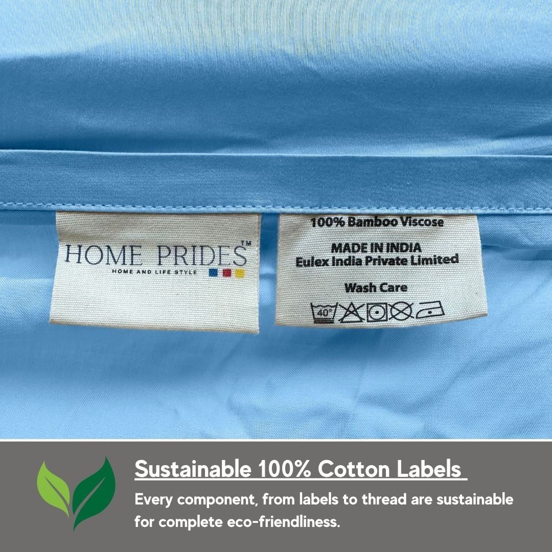Home Prides Queen Bamboo Sheets Set - 100% Bamboo Viscose, Silky Soft Cooling & Breathable Bamboo Bed Sheets, 4-Piece, 15” deep Pocket, Oeko-Tex Certified, Frosted Blue
