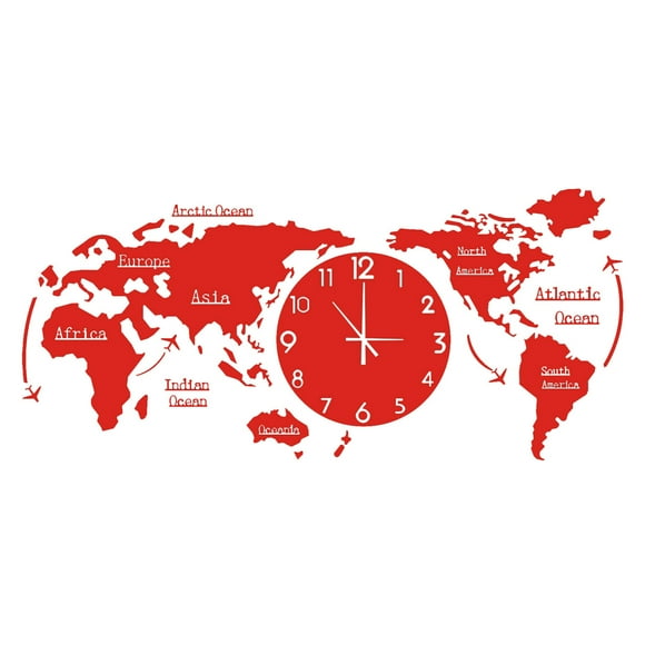 Horloge Murale Carte du Monde Maison Chambre Horloge Murale Personnalité Minuterie Enfant Compte à Rebours Visuel Sonde de Température de Viande Minuterie Silencieuse pour Salle de Classe