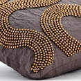 thumbnail image 2 of The HomeCentric Decorative Pillow Sham, Brown Euro Pillow Covers Pack of 2, 26x26 inch (65x65 cm), Linen European Shams, Abstract, Swirl, , Beaded, Modern Euro Sham Covers Easter - Gold Bead Trail, 2 of 5