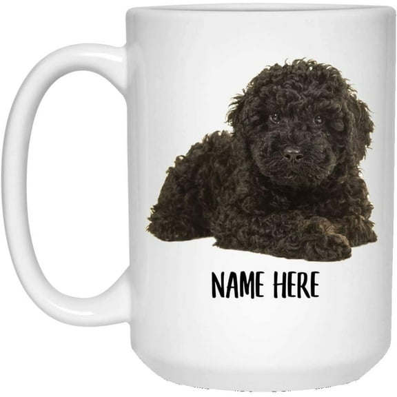 Funny Double Doodle Dog Black Personalized Name Christmas 2022 Gifts Coffee Mug White 15 Oz